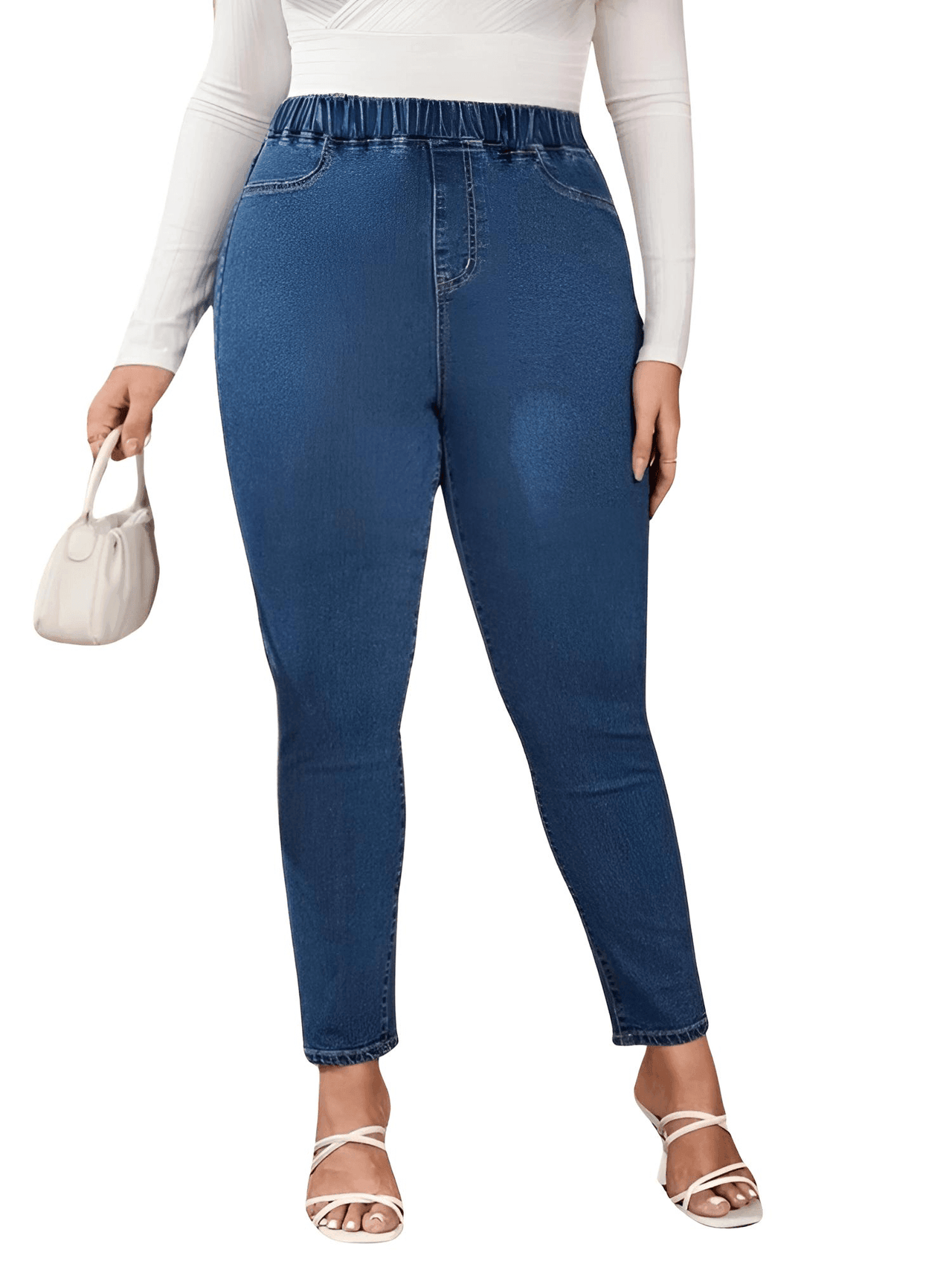 Plus Size Jeans for Women - High Waist Stretchy Full Length Skinny Jeans Up to 8XL! -, Jeans , Drestiny , 4XL, 5XL, 6XL, 7XL, 8XL, Australia, Black, Canada, Casual Pants, Dark Blue, FR, Jeans, Light Blue, New Zealand, United Kingdom, United States, XL, XXL, XXXL , Drestiny , www.shopdrestiny.com