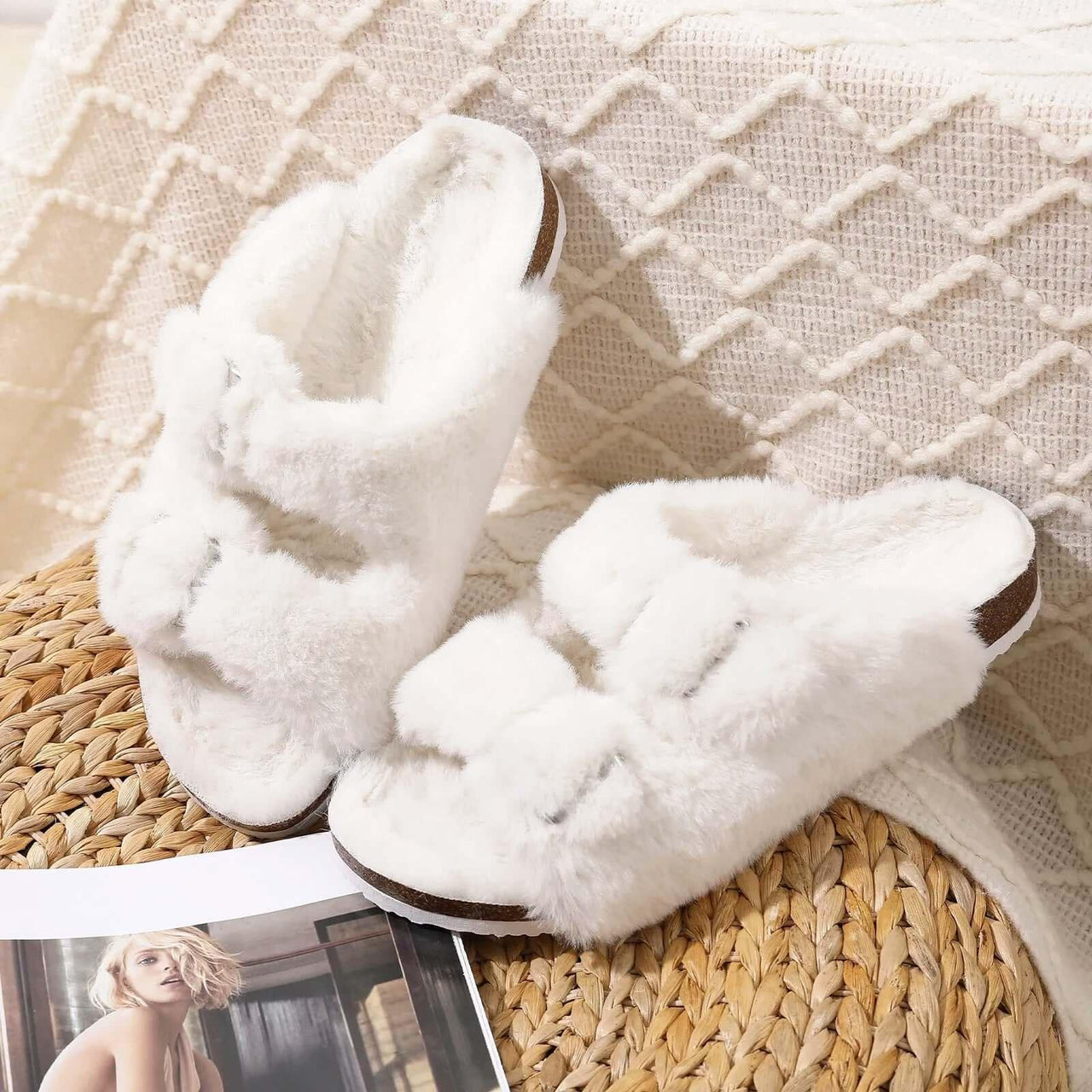 Plush Slippers For Women -, Slippers , Drestiny , Australia, Black, Brown, Canada, Khaki, New Zealand, Pink, Sandals, Slides, Slippers, United Kingdom, United States, White , Drestiny , www.shopdrestiny.com