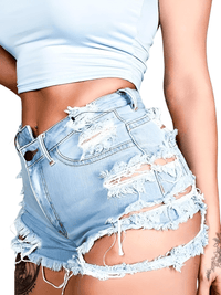 Thumbnail for Ripped Jean Shorts Women's -, Shorts , Drestiny , Australia, Canada, FR, L, Light Blue, M, New Zealand, S, Shorts, United Kingdom, United States, XL, XXL , Drestiny , www.shopdrestiny.com