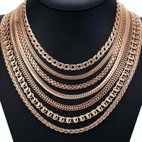 Thumbnail for Rose Gold Rope Chains -, Necklaces , Drestiny , Australia, Canada, Gender_Men, Gender_Women, Gold, Necklaces, New Zealand, United Kingdom, United States , Drestiny , www.shopdrestiny.com