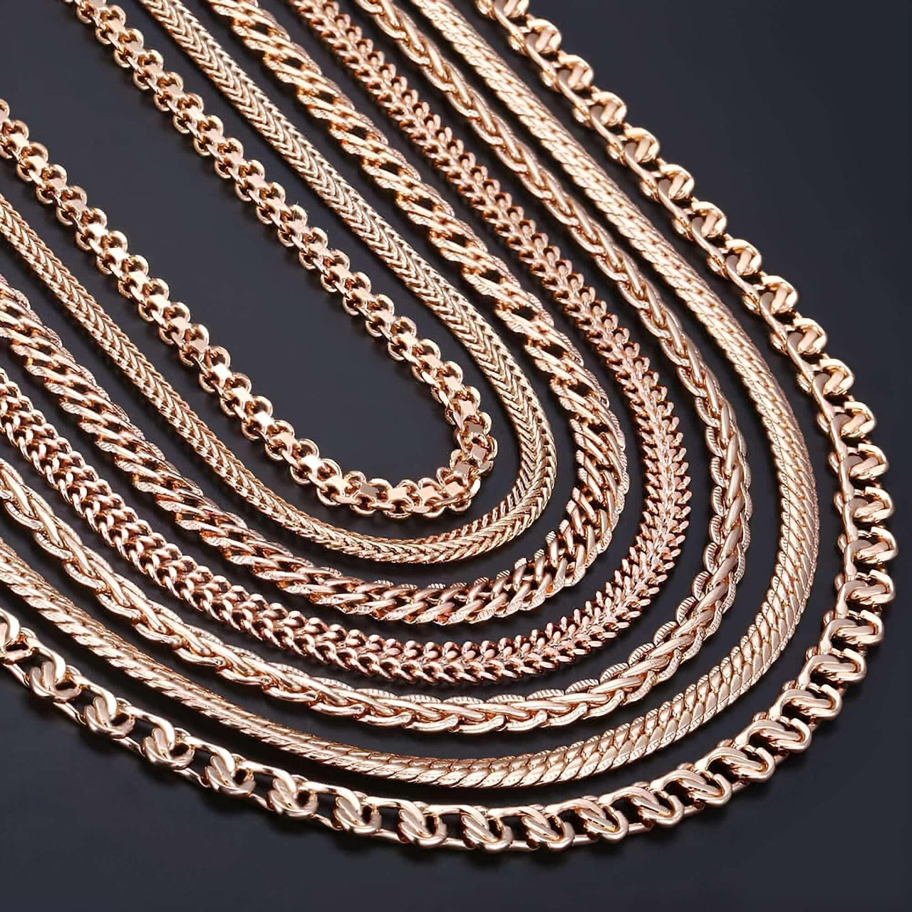 Rose Gold Rope Chains -, Necklaces , Drestiny , Australia, Canada, Gender_Men, Gender_Women, Gold, Necklaces, New Zealand, United Kingdom, United States , Drestiny , www.shopdrestiny.com