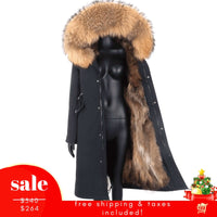 Thumbnail for Women's Long Real Fur Coat Parka Waterproof -, Coats & Jackets , Drestiny , 4XL, 5XL, 6XL, 7XL, Australia, Black, Brown, Canada, Coats, Dark Brown, Dark Red, Grey, L, Light Grey, M, New Zealand, Olive Green, Red, S, Tan, United Kingdom, United States, XL, XXL, XXXL , Drestiny , www.shopdrestiny.com