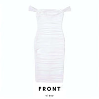 Thumbnail for Sexy Draped Off Shoulder Bodycon Bandage Dress For Women -, Dress , Drestiny , Australia, Black, Canada, Knee Length Dresses, L, Lavender, Light Purple, M, Midi Dresses, New Zealand, Off Shoulder, Pink, Red, S, Sleeveless, Strapless, United Kingdom, United States, White, XL, XS, XXL , Drestiny , www.shopdrestiny.com