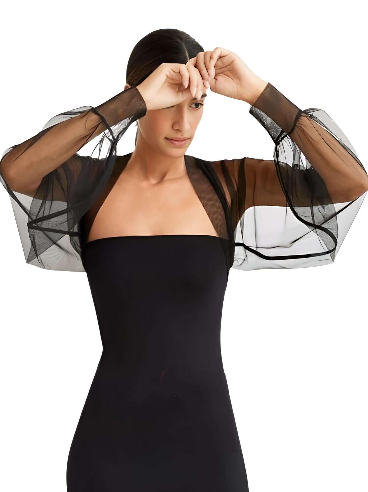 Sheer Bolero - Get Custom Colors For Free! -, Bolero , Drestiny , 4XL, 5XL, Australia, Black, Boleros, Canada, Casual Shirts, Crop Tops, Dark Ivory, Dress Shirts, L, Long Sleeves, M, New Zealand, S, United Kingdom, United States, XL, XS, XXL, XXXL , Drestiny , www.shopdrestiny.com