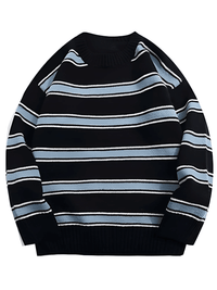 Thumbnail for Striped Oversized Sweater For Men -, Shirts & Tops , Drestiny , Australia, Black, Blue, Canada, L, M, New Zealand, Pullovers, Sweaters, United Kingdom, United States, White, XL, XXL , Drestiny , www.shopdrestiny.com