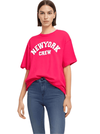 Thumbnail for Summer NY Crew Cotton T-Shirts For Women -, T-Shirts , Drestiny , Australia, Beige, Black, Blue, Canada, Casual Shirts, Dark Blue, Dark Green, Dark Grey, Deep Pink, Gender_Women, Green, Grey, Khaki, L, New Zealand, Pink, Red, Short Sleeves, T-Shirts, United Kingdom, United States, White, XL, XXL, XXXL , Drestiny , www.shopdrestiny.com