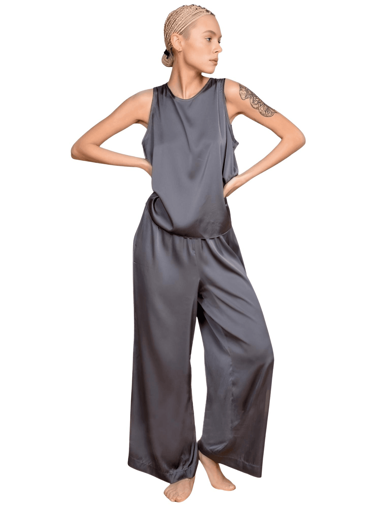 Two-Piece Crossed Back Pajama Sets For Women -, Pajamas , Drestiny , Australia, Black, Blue, Casual Shirts, Dark Blue, Grey, L, Loungewear, M, New Zealand, Pajamas, Pant Sets, S, Sets, Sleeveless, United Kingdom, United States , Drestiny , www.shopdrestiny.com