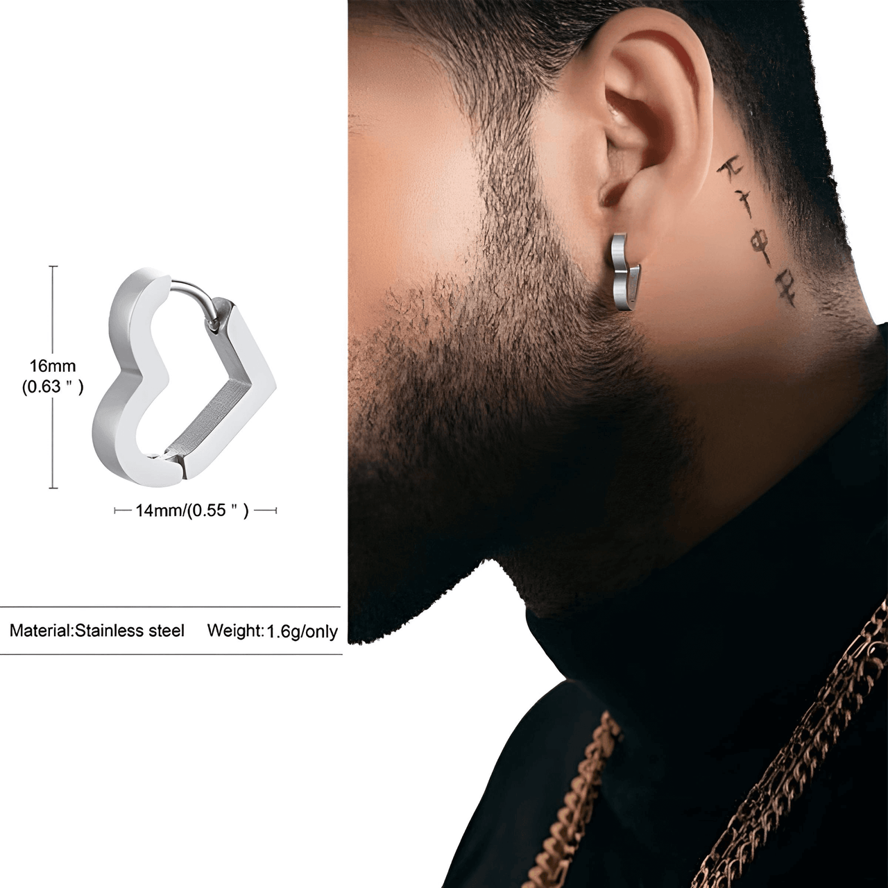 U Link Earrings For Men or Women -, Earrings , Drestiny , Australia, Black, Canada, Earrings, Gender_Men, Gender_Women, Gold, New Zealand, Silver, United Kingdom, United States , Drestiny , www.shopdrestiny.com