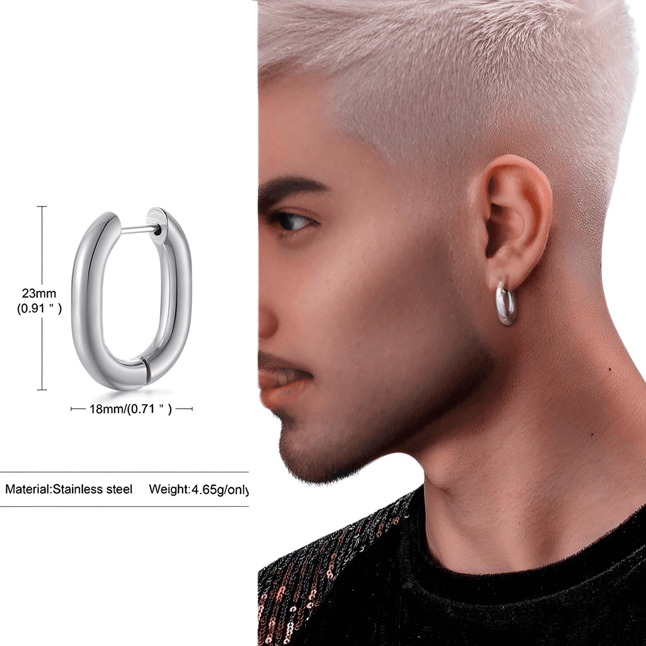 U Link Earrings For Men or Women -, Earrings , Drestiny , Australia, Black, Canada, Earrings, Gender_Men, Gender_Women, Gold, New Zealand, Silver, United Kingdom, United States , Drestiny , www.shopdrestiny.com