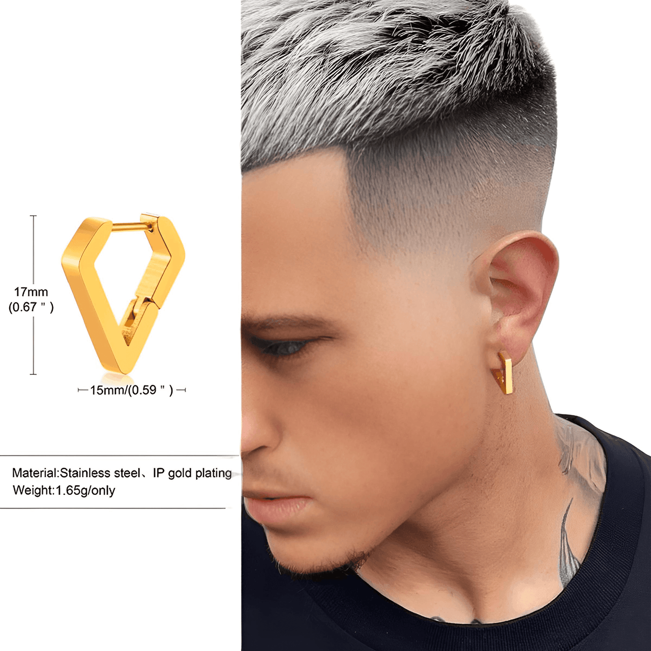 U Link Earrings For Men or Women -, Earrings , Drestiny , Australia, Black, Canada, Earrings, Gender_Men, Gender_Women, Gold, New Zealand, Silver, United Kingdom, United States , Drestiny , www.shopdrestiny.com