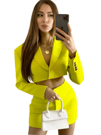 Thumbnail for White Cut Out Blazer Dress + In 3 New Colors! -, Dresses , Drestiny , Australia, FR, Green, L, Long Sleeves, M, Mini Dresses, New Zealand, Orange, S, United Kingdom, United States, White, XS, Yellow , Drestiny , www.shopdrestiny.com