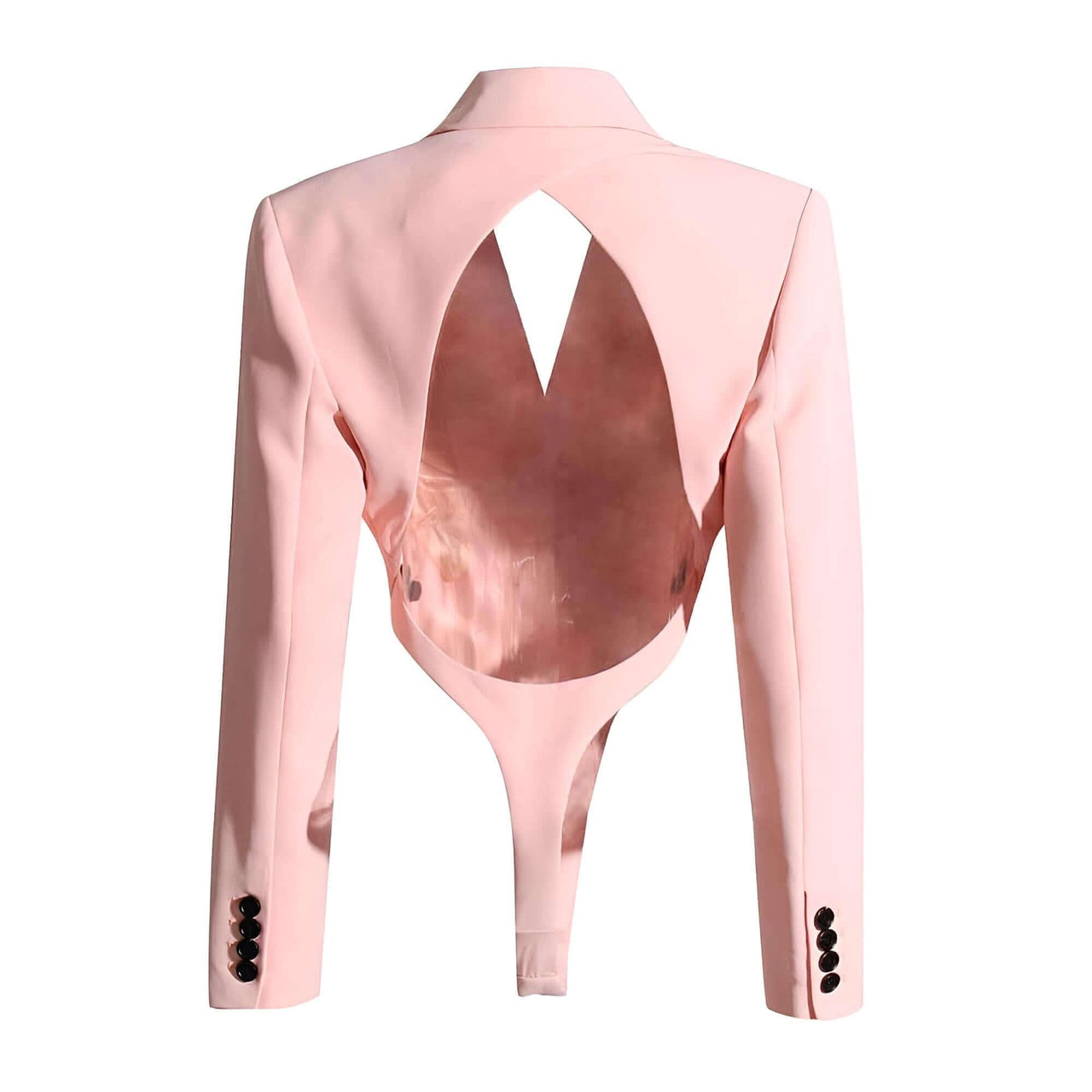 Women's Backless Pink Blazer Bodysuit -, Blazers , Drestiny , Australia, Blazers, Bodysuits, Canada, FR, Jackets, L, M, New Zealand, Pink, S, United Kingdom, United States , Drestiny , www.shopdrestiny.com