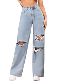 Thumbnail for Women's Baggy Ripped Boyfriend Jeans -, Jeans , Drestiny , Australia, Black, Casual Pants, FR, Jeans, L, Light Blue, M, New Zealand, S, United Kingdom, United States, XS. , Drestiny , www.shopdrestiny.com