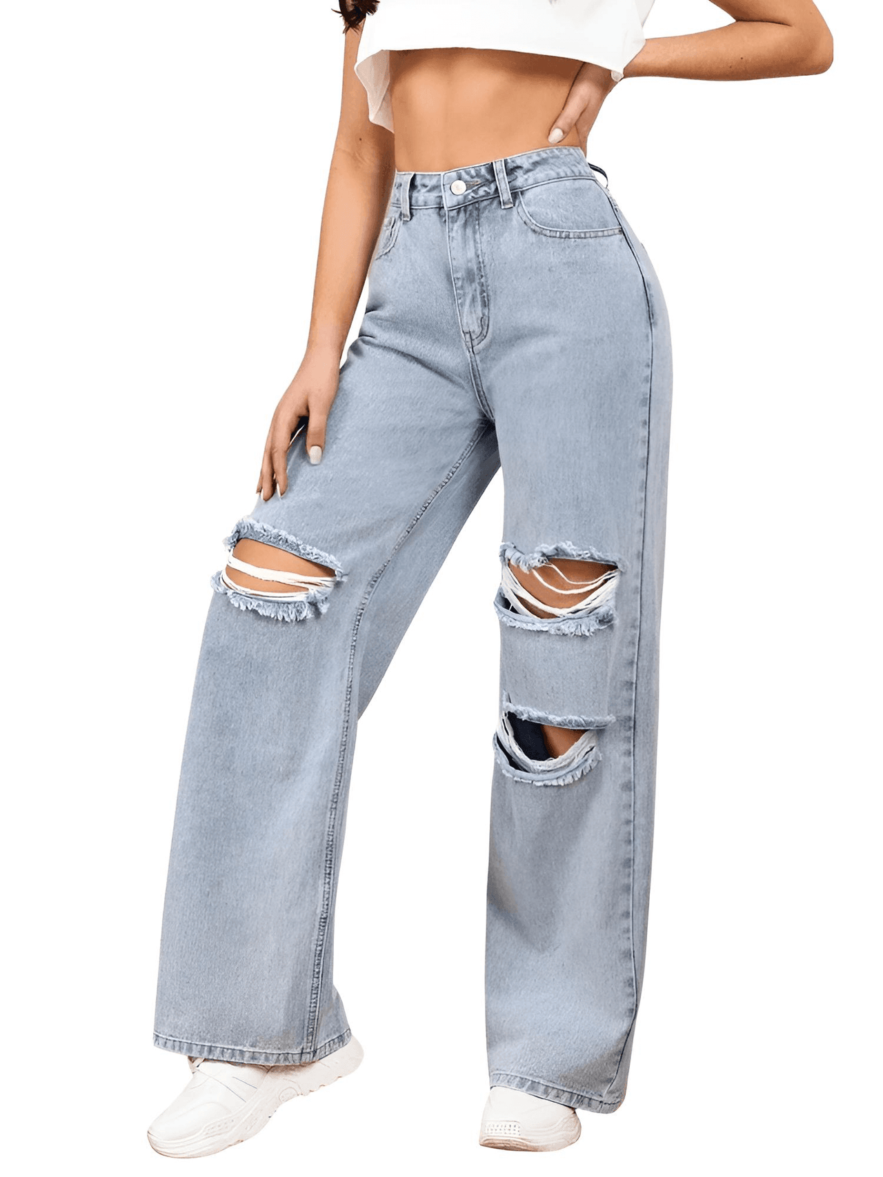 Women's Baggy Ripped Boyfriend Jeans -, Jeans , Drestiny , Australia, Black, Casual Pants, FR, Jeans, L, Light Blue, M, New Zealand, S, United Kingdom, United States, XS. , Drestiny , www.shopdrestiny.com