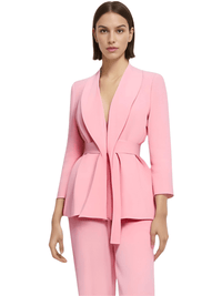 Thumbnail for Women's Belted Blazer + High Waist Pants Set -, Sets , Drestiny , Australia, Black, Blazers, Canada, Dress Pants, FR, Jackets, L, M, New Zealand, Pant Sets, Pant Suits, Pink, S, Sets, Suits, United Kingdom, United States, White, XL , Drestiny , www.shopdrestiny.com