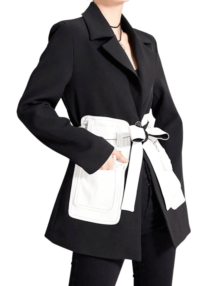 Women's Black and White Blazer -, Blazers , Drestiny , Australia, Black, Blazers, Canada, FR, Jackets, L, M, New Zealand, S, United Kingdom, United States, White, XL , Drestiny , www.shopdrestiny.com