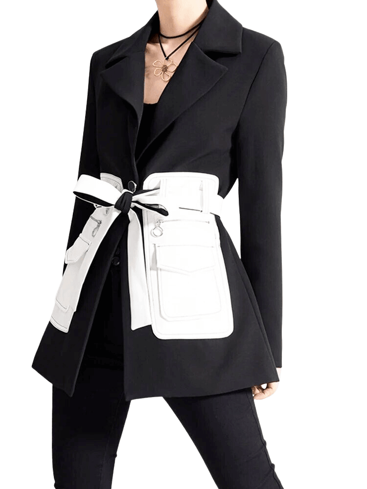 Women's Black and White Blazer -, Blazers , Drestiny , Australia, Black, Blazers, Canada, FR, Jackets, L, M, New Zealand, S, United Kingdom, United States, White, XL , Drestiny , www.shopdrestiny.com