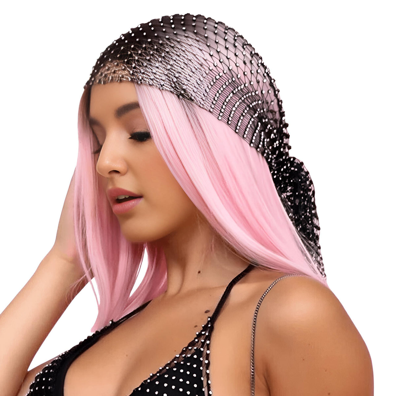 Women's Bling Rhinestone Head Scarf -, Head Scarves , Drestiny , Australia, Black, Canada, Gender_Women, Hair Accessories, New Zealand, Scarves, United Kingdom, United States, White , Drestiny , www.shopdrestiny.com