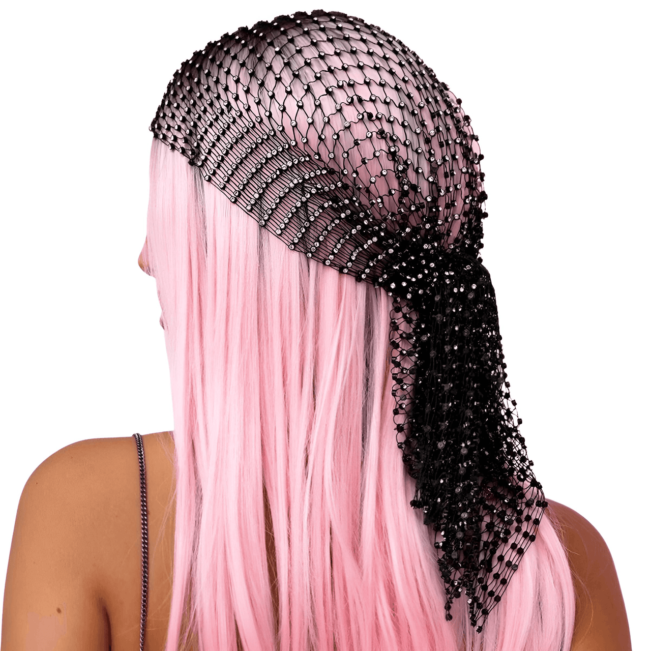 Women's Bling Rhinestone Head Scarf -, Head Scarves , Drestiny , Australia, Black, Canada, Gender_Women, Hair Accessories, New Zealand, Scarves, United Kingdom, United States, White , Drestiny , www.shopdrestiny.com