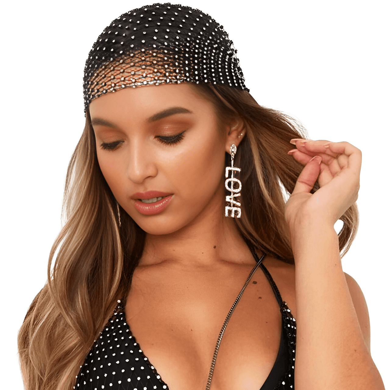 Women's Bling Rhinestone Head Scarf -, Head Scarves , Drestiny , Australia, Black, Canada, Gender_Women, Hair Accessories, New Zealand, Scarves, United Kingdom, United States, White , Drestiny , www.shopdrestiny.com