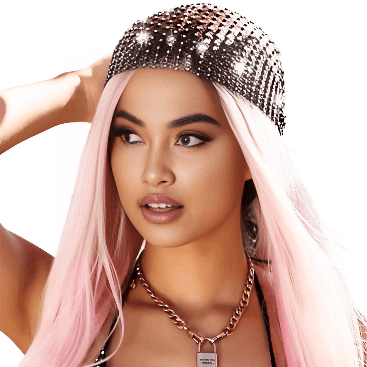 Women's Bling Rhinestone Head Scarf -, Head Scarves , Drestiny , Australia, Black, Canada, Gender_Women, Hair Accessories, New Zealand, Scarves, United Kingdom, United States, White , Drestiny , www.shopdrestiny.com