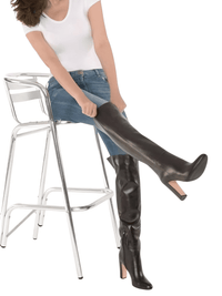 Thumbnail for Women's Bold Genuine Italian Leather Boots With Chunky Heels -, Boots , Drestiny , Australia, Black, Boots, Canada, Ivory, Knee Highs, New Zealand, United Kingdom, United States , Drestiny , www.shopdrestiny.com