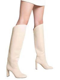 Thumbnail for Women's Bold Genuine Italian Leather Boots With Chunky Heels -, Boots , Drestiny , Australia, Black, Boots, Canada, Ivory, Knee Highs, New Zealand, United Kingdom, United States , Drestiny , www.shopdrestiny.com