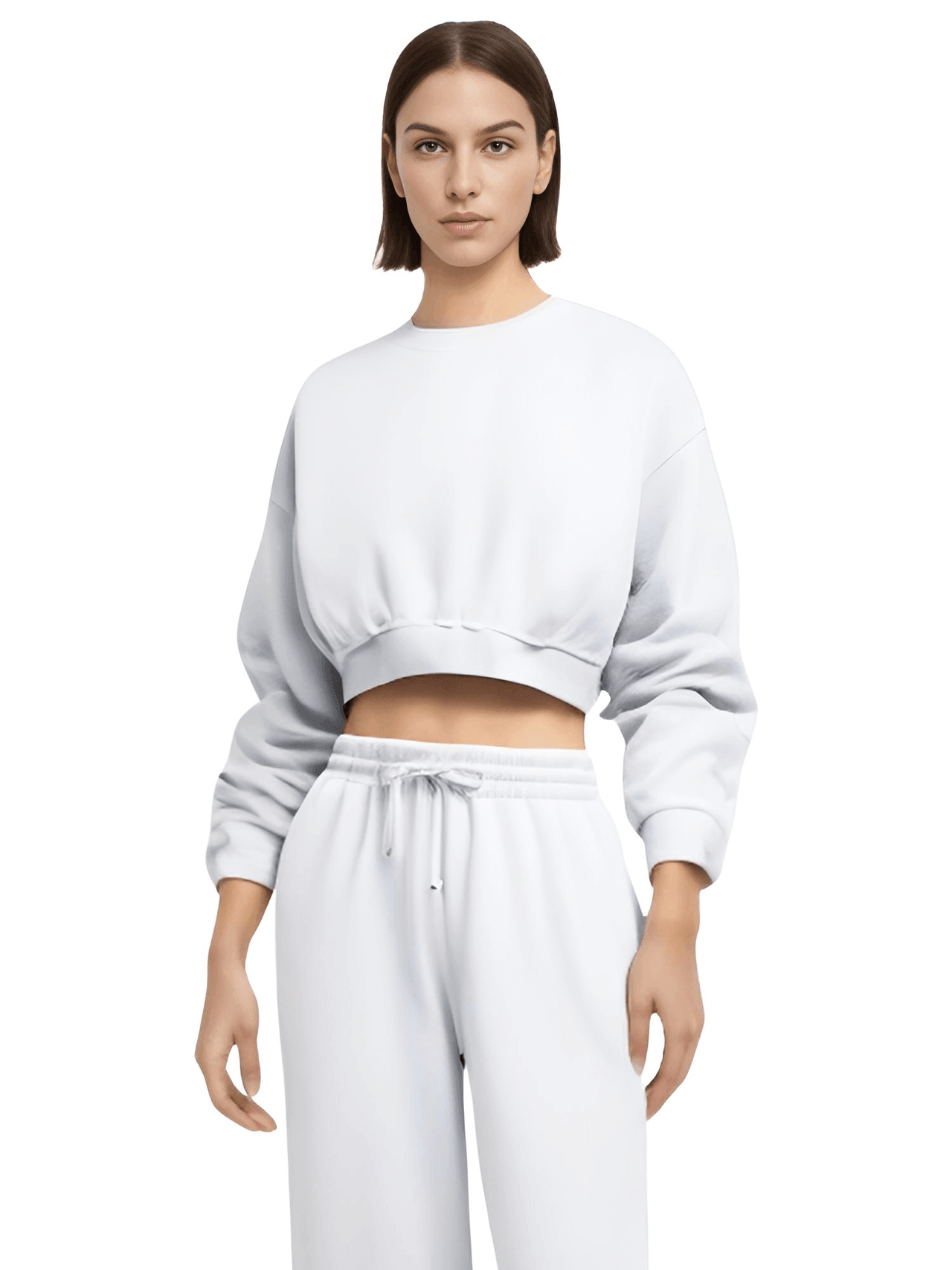 Women's Crop Sweatshirt & Sport Sweatpants Set -, Outfit Sets , Drestiny , Australia, Crop Tops, Green, Grey, Joggers, Light Yellow, New Zealand, Pant Sets, Sets, Sweatshirts, United Kingdom, United States , Drestiny , www.shopdrestiny.com