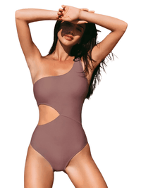 Thumbnail for Women's Cut Out One-Piece Swimsuit -, Swimwear , Drestiny , Australia, Brown, Canada, FR, L, M, New Zealand, One Piece Swimwear, One Shoulder, S, United Kingdom, United States, XL, XS, XXL , Drestiny , www.shopdrestiny.com