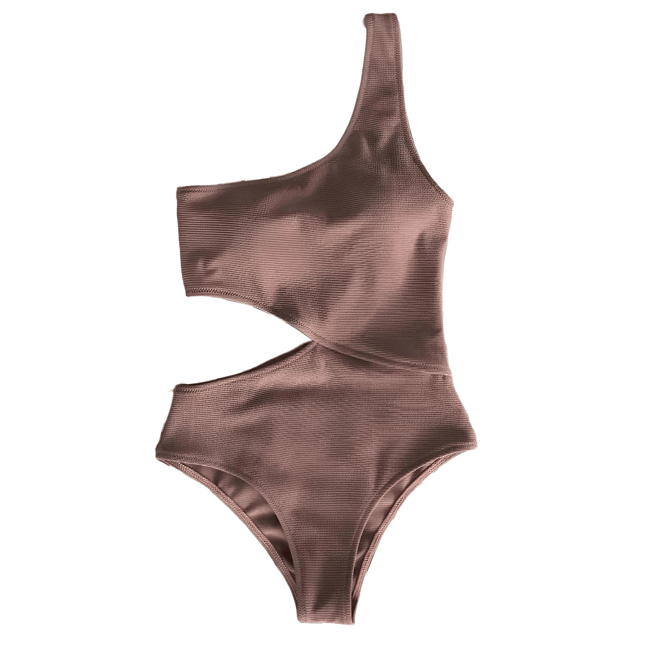 Women's Cut Out One-Piece Swimsuit -, Swimwear , Drestiny , Australia, Brown, Canada, FR, L, M, New Zealand, One Piece Swimwear, One Shoulder, S, United Kingdom, United States, XL, XS, XXL , Drestiny , www.shopdrestiny.com