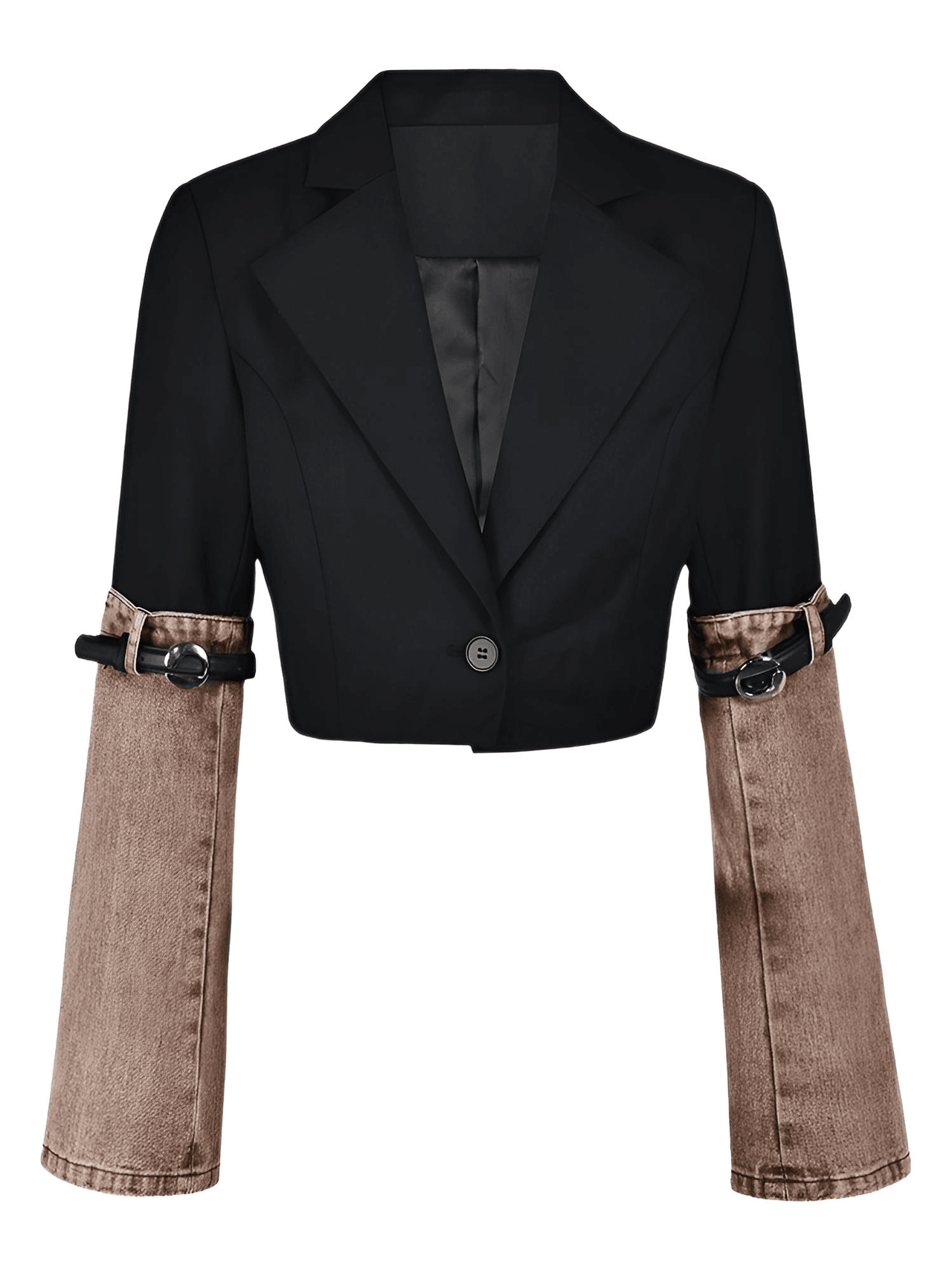 Women's Denim Patchwork Blazer -, Blazers , Drestiny , Australia, Black, Blazers, Blue, FR, Grey, Jackets, Khaki, L, M, New Zealand, S, United Kingdom, United States, XL , Drestiny , www.shopdrestiny.com