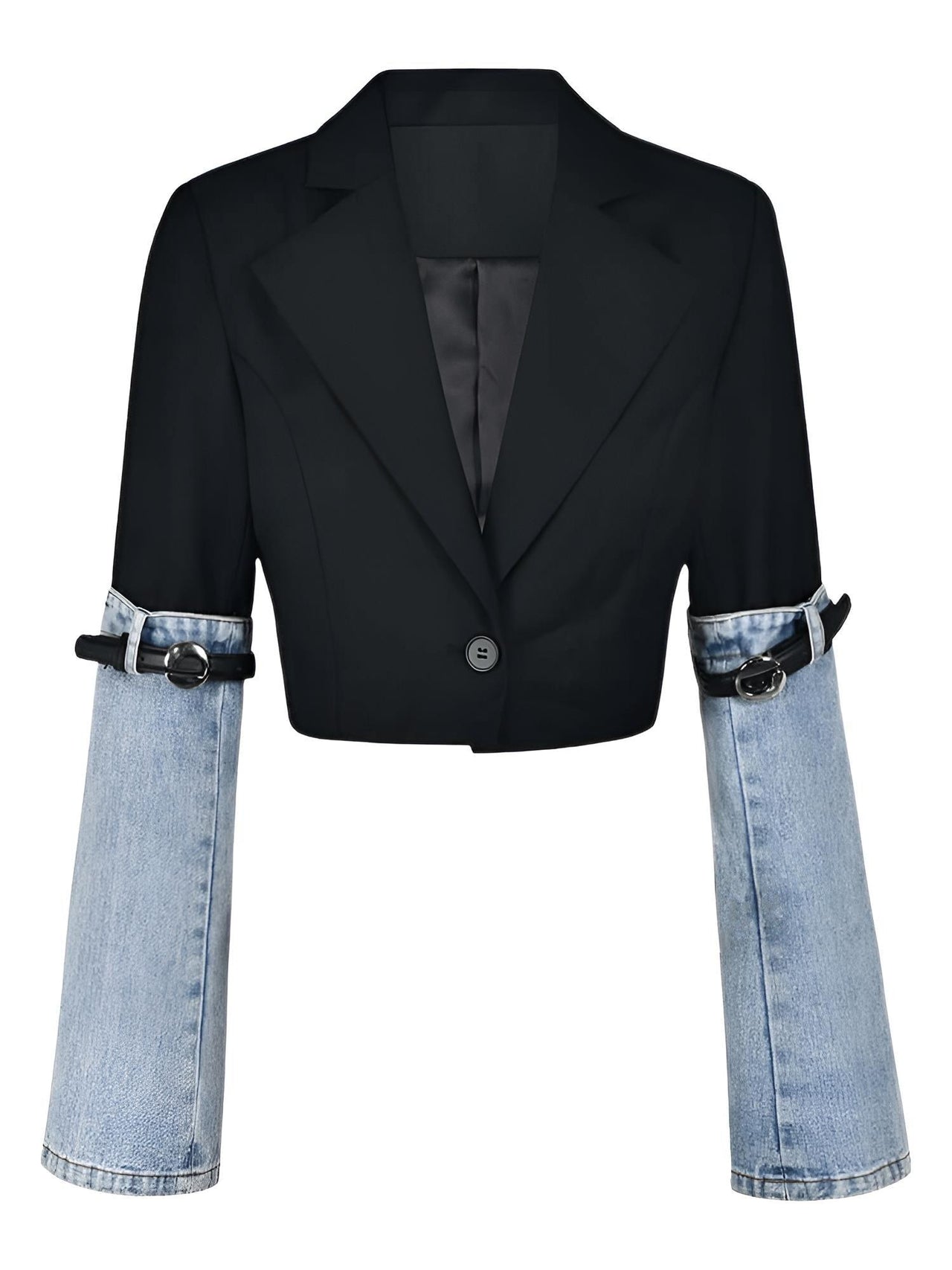 Women's Denim Patchwork Blazer -, Blazers , Drestiny , Australia, Black, Blazers, Blue, FR, Grey, Jackets, Khaki, L, M, New Zealand, S, United Kingdom, United States, XL , Drestiny , www.shopdrestiny.com