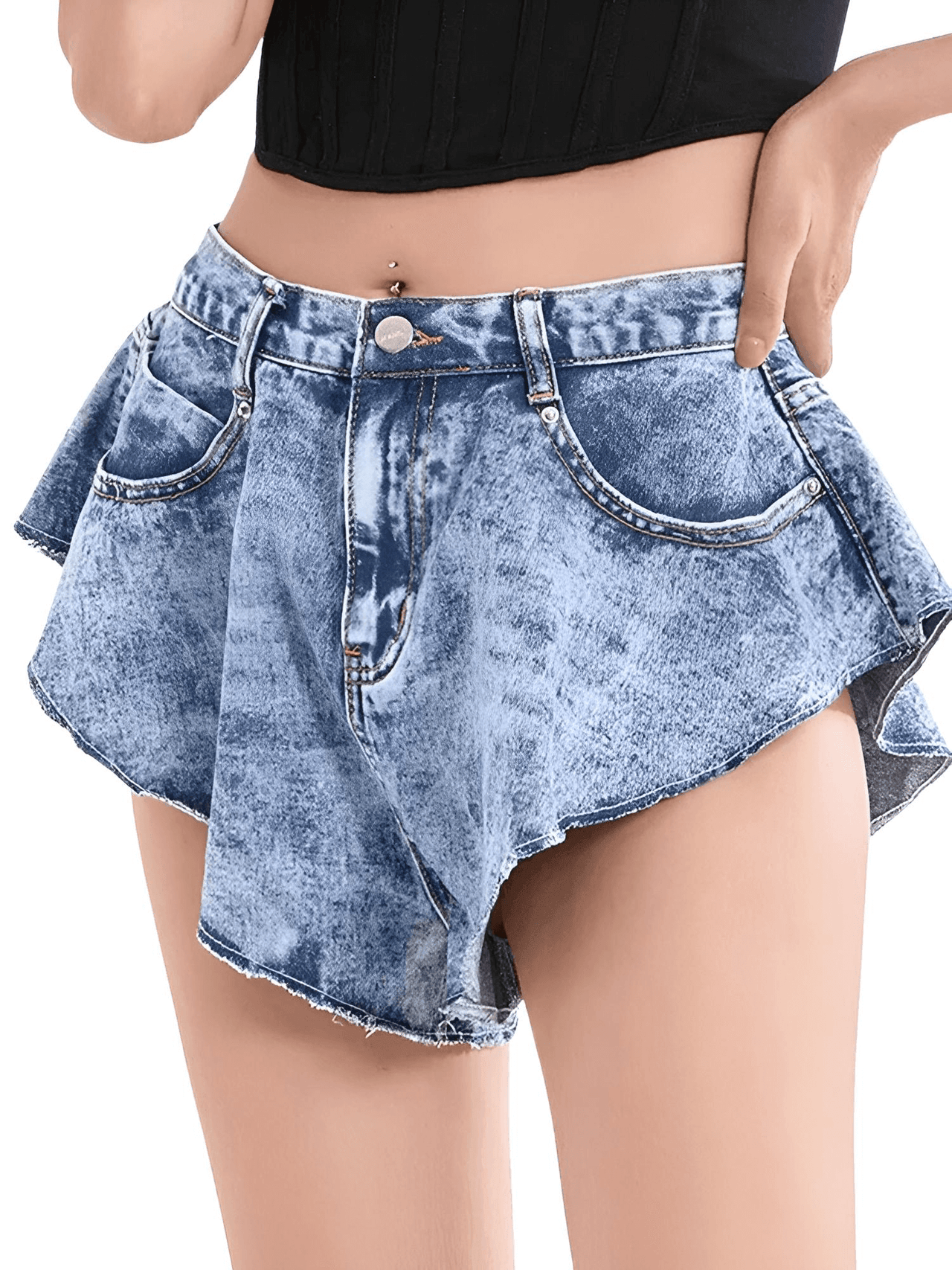 Women's Denim Shorts Skirt -, Skirt Shorts , Drestiny , Australia, Blue, Canada, FR, L, Light Blue, M, New Zealand, S, Shorts, United Kingdom, United States, XL, XS, XXL , Drestiny , www.shopdrestiny.com