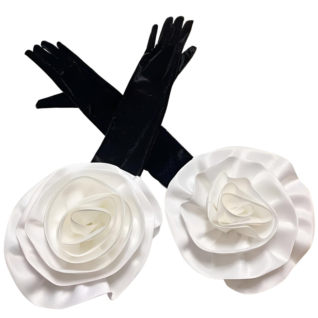 Elegant Flower Women's Long Velvet Gloves -, Gloves , Drestiny , Australia, Black, Canada, Gloves, New Zealand, Red, United Kingdom, United States , Drestiny , www.shopdrestiny.com