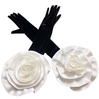 Thumbnail for Elegant Flower Women's Long Velvet Gloves -, Gloves , Drestiny , Australia, Black, Canada, Gloves, New Zealand, Red, United Kingdom, United States , Drestiny , www.shopdrestiny.com