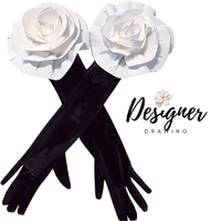 Thumbnail for Elegant Flower Women's Long Velvet Gloves -, Gloves , Drestiny , Australia, Black, Canada, Gloves, New Zealand, Red, United Kingdom, United States , Drestiny , www.shopdrestiny.com