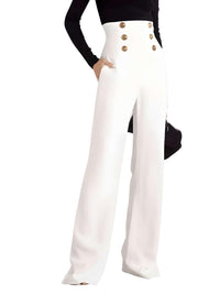 Thumbnail for Women's Elegant White Wide-Leg Pants -, Pants , Drestiny , Australia, Canada, Casual Pants, Dress Pants, L, M, New Zealand, S, United Kingdom, United States, White, XL , Drestiny , www.shopdrestiny.com