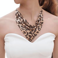 Thumbnail for Women's Fashion Bib Necklace -, Necklace , Drestiny , Australia, Black, Canada, Gender_Women, Gold, Leopard, Necklaces, New Zealand, Silver, United Kingdom, United States , Drestiny , www.shopdrestiny.com