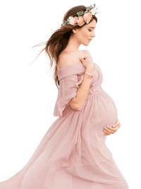 Thumbnail for Women's Flowing Maternity Dress For Photo Shoots -, Dress , Drestiny , Australia, Canada, Dresses, FR, L, M, New Zealand, Photo Shoot Attire, Pink, S, United Kingdom, United States, XL , Drestiny , www.shopdrestiny.com