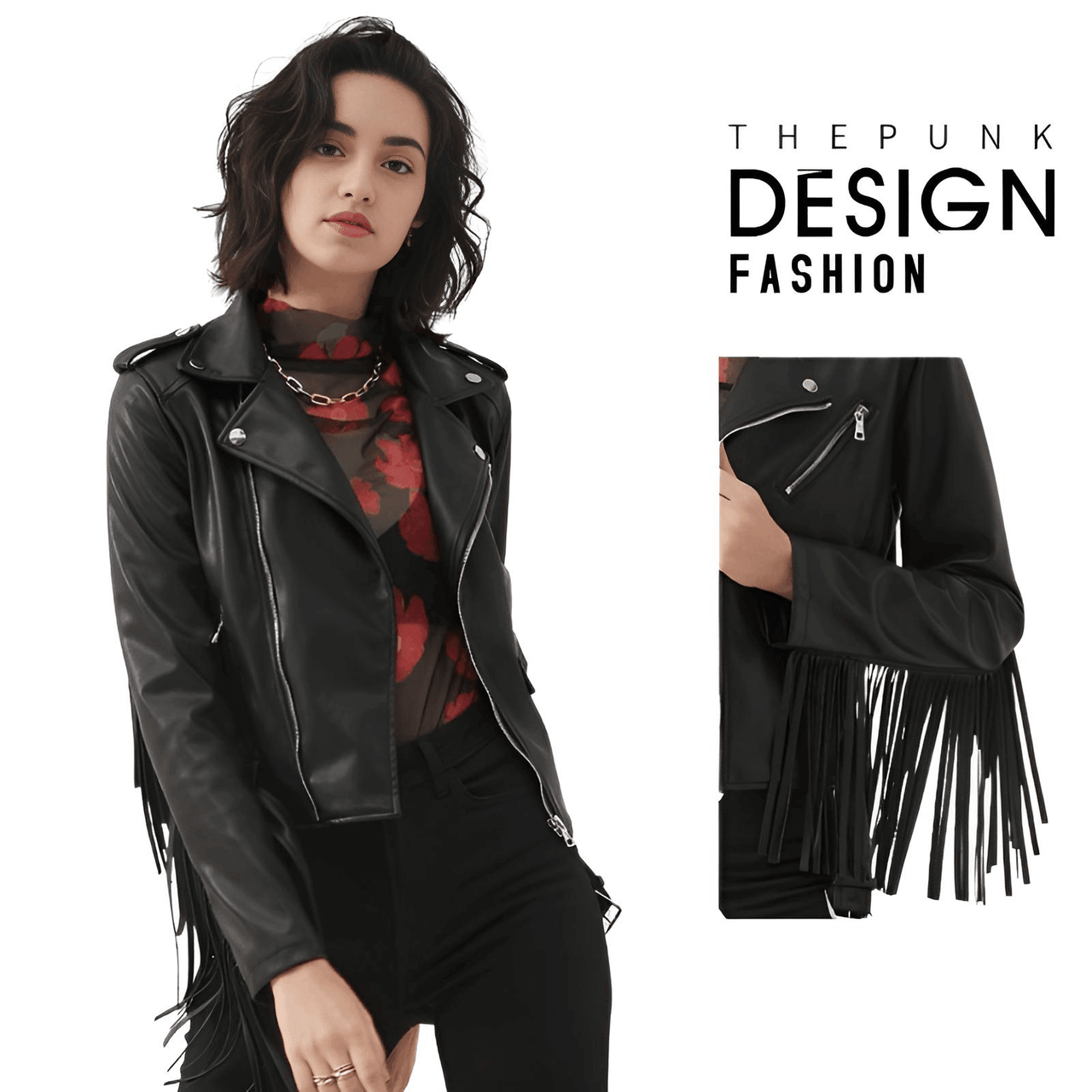 Women's Fringe Leather Jacket -, Coats , Drestiny , Australia, Black, Canada, Coats, Jackets, L, M, S, United Kingdom, United States, XL, XXL , Drestiny , www.shopdrestiny.com