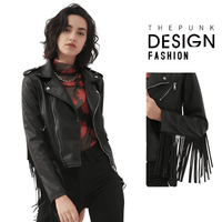 Thumbnail for Women's Fringe Leather Jacket -, Coats , Drestiny , Australia, Black, Canada, Coats, Jackets, L, M, S, United Kingdom, United States, XL, XXL , Drestiny , www.shopdrestiny.com