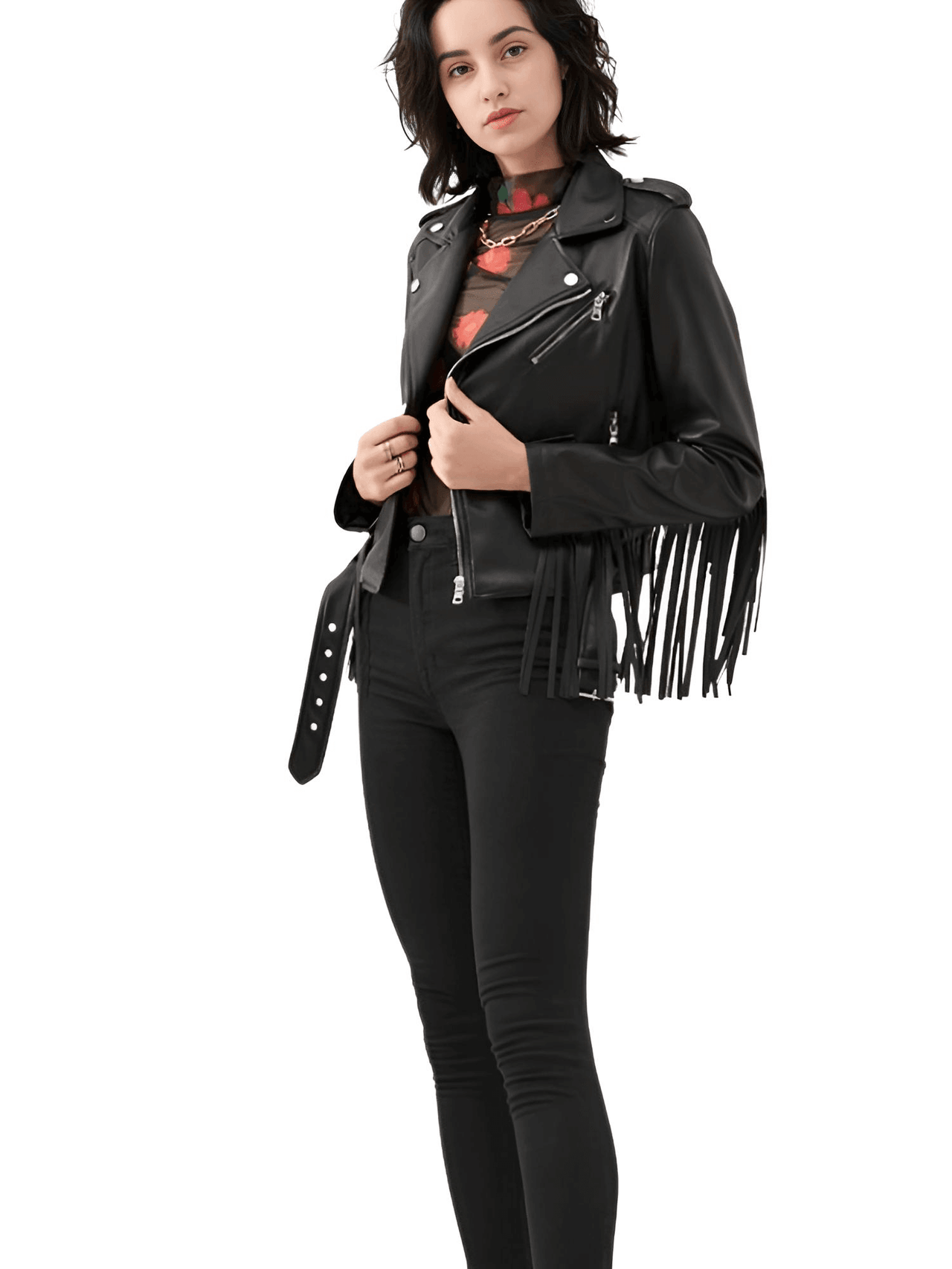 Women's Fringe Leather Jacket -, Coats , Drestiny , Australia, Black, Canada, Coats, Jackets, L, M, S, United Kingdom, United States, XL, XXL , Drestiny , www.shopdrestiny.com