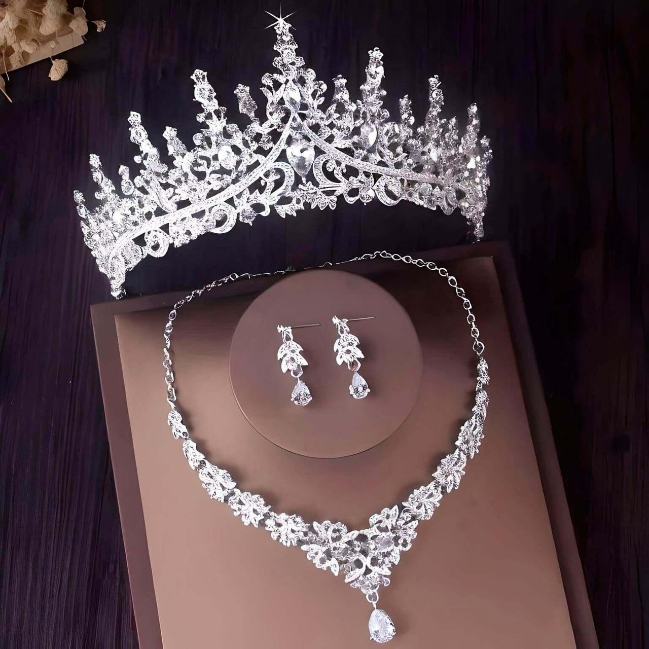 Women's Gorgeous Crystal Crown Jewelry Sets -, Jewelry Sets , Drestiny , Australia, Canada, Crowns, Gender_Women, Jewelry Sets, New Zealand, Sets, Silver, Tiaras, United Kingdom, United States , Drestiny , www.shopdrestiny.com