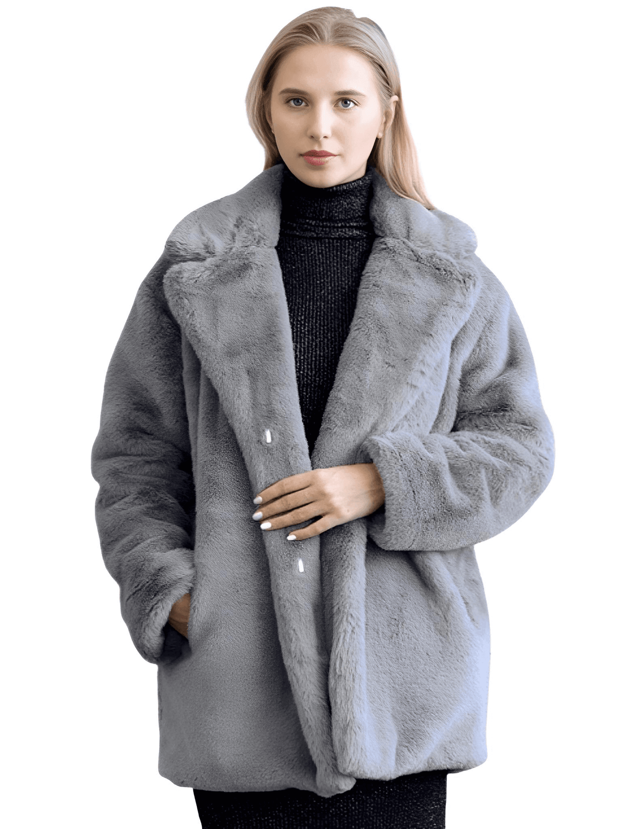 Women's High Fashion Faux Fur Coat -, Coats , Drestiny , Australia, Black, Blue, Coats, Grey, L, M, Pink, S, United Kingdom, United States, White, XL, XXL, Yellow , Drestiny , www.shopdrestiny.com