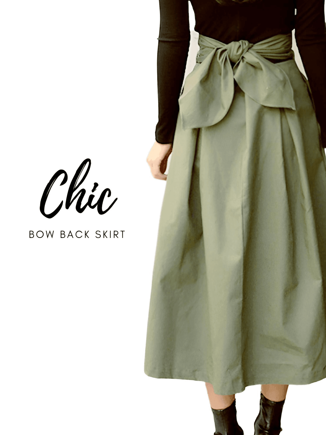 Women's High Waist Bow Skirt -, Skirts , Drestiny , Australia, Black, Canada, Green, L, M, New Zealand, Olive Green, S, Skirts, United Kingdom, United States, XL , Drestiny , www.shopdrestiny.com