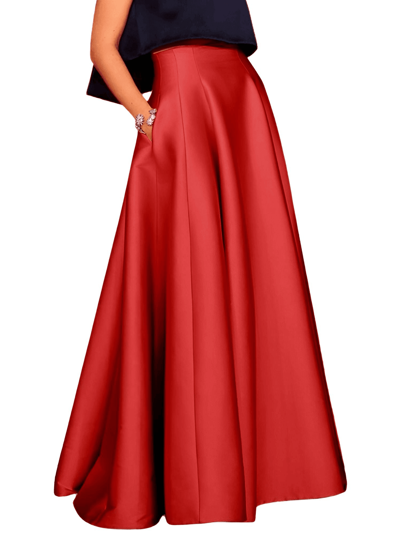 Women's High Waist Maxi Skirt With Pockets -, Skirts , Drestiny , 4XL, 5XL, Australia, Black, Canada, L, M, New Zealand, Red, S, Skirts, United Kingdom, United States, XL, XXL, XXXL, Yellow , Drestiny , www.shopdrestiny.com