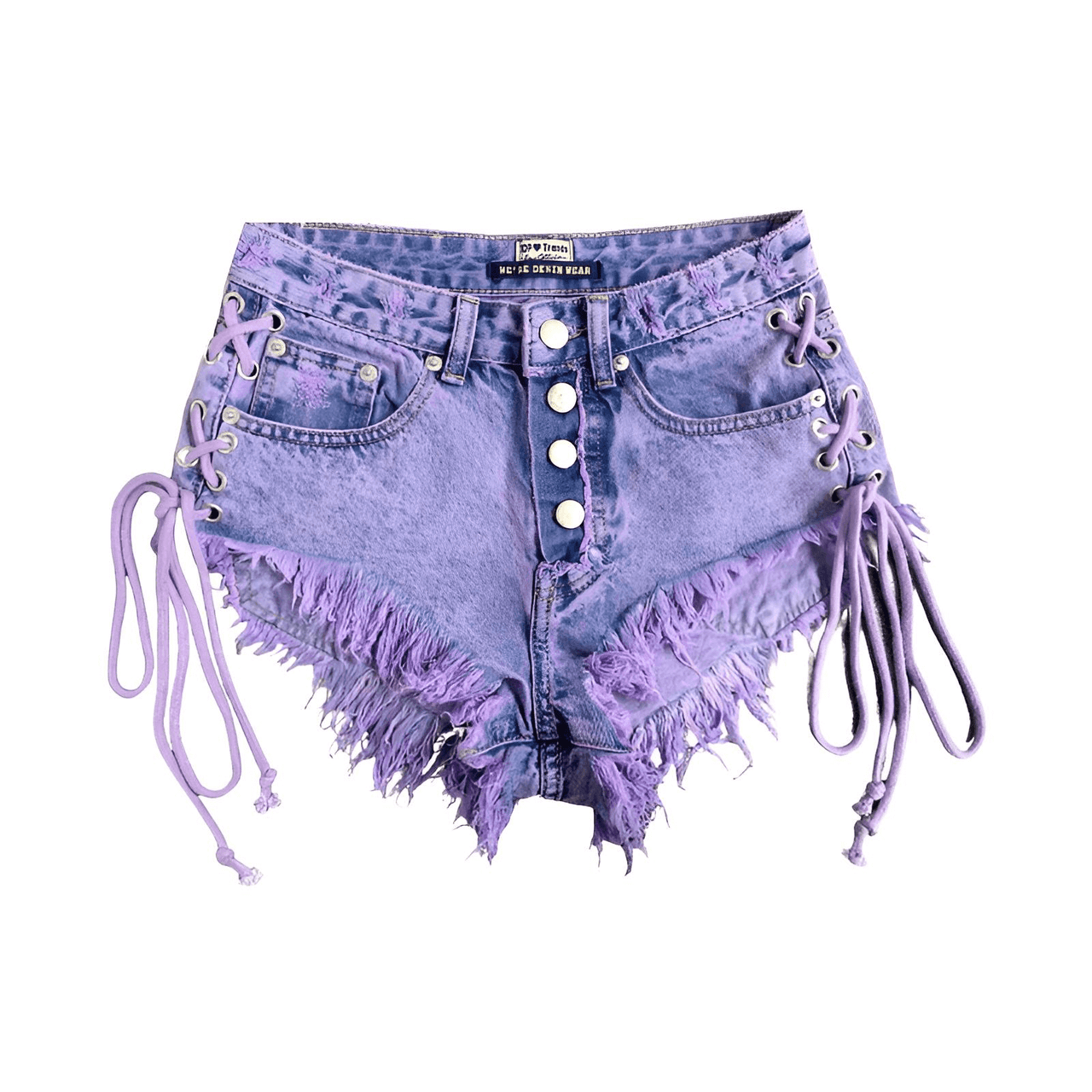 Women's High-Waist Mini Side Tie Jean Shorts -, Shorts , Drestiny , Australia, Blue, FR, New Zealand, Purple, Shorts, Turquoise, United Kingdom, United States , Drestiny , www.shopdrestiny.com