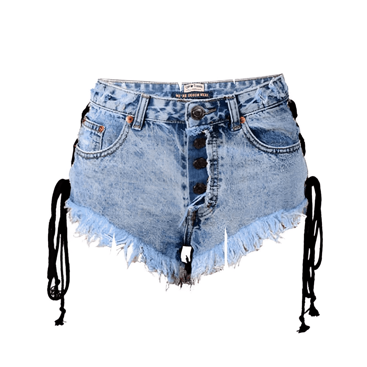 Women's High-Waist Mini Side Tie Jean Shorts -, Shorts , Drestiny , Australia, Blue, FR, New Zealand, Purple, Shorts, Turquoise, United Kingdom, United States , Drestiny , www.shopdrestiny.com