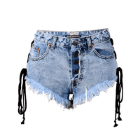 Thumbnail for Women's High-Waist Mini Side Tie Jean Shorts -, Shorts , Drestiny , Australia, Blue, FR, New Zealand, Purple, Shorts, Turquoise, United Kingdom, United States , Drestiny , www.shopdrestiny.com