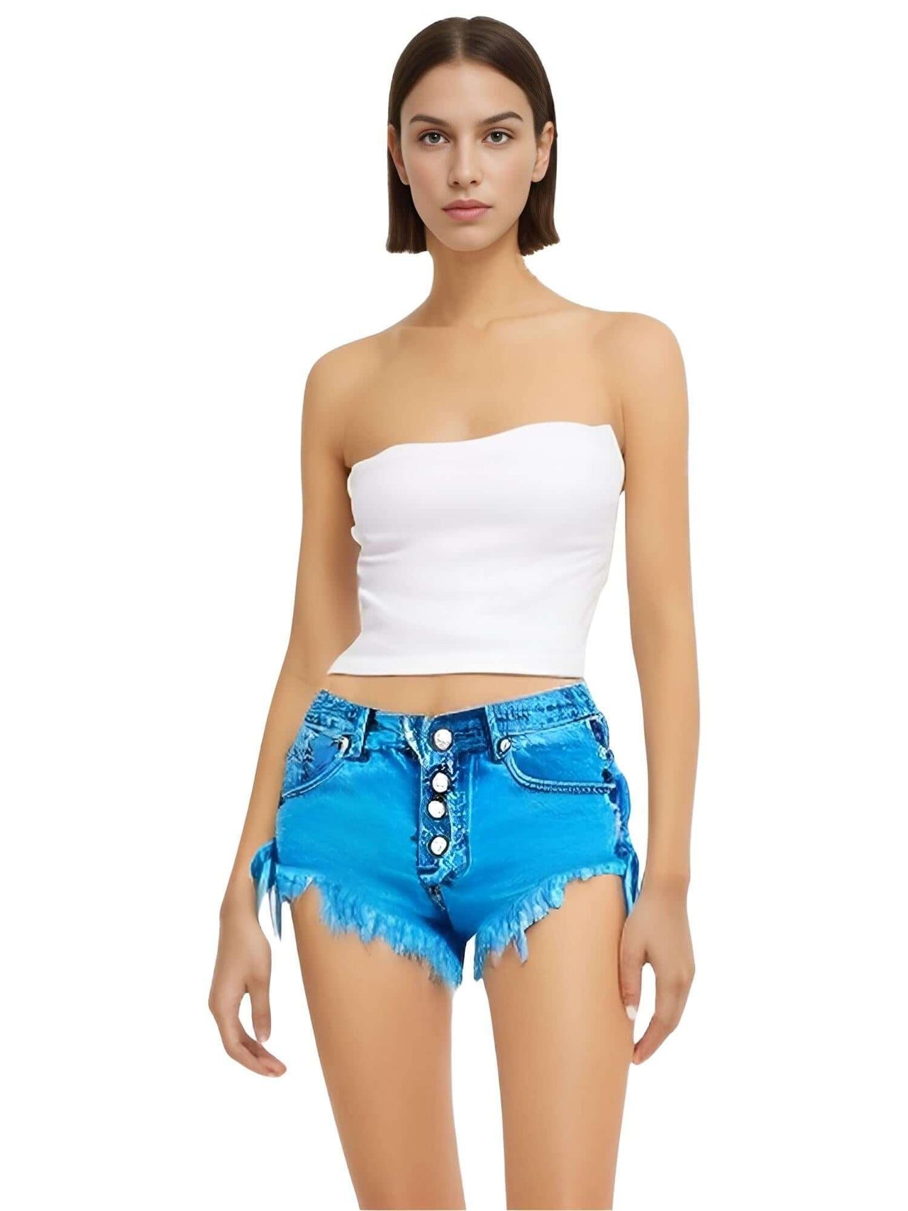 Women's High-Waist Mini Side Tie Jean Shorts -, Shorts , Drestiny , Australia, Blue, FR, New Zealand, Purple, Shorts, Turquoise, United Kingdom, United States , Drestiny , www.shopdrestiny.com